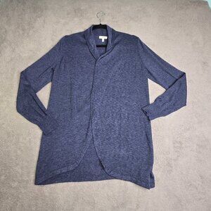 Ella Moss Open Cardigan Women's Size M Sweater Navy Blue Knit Long Sleeve